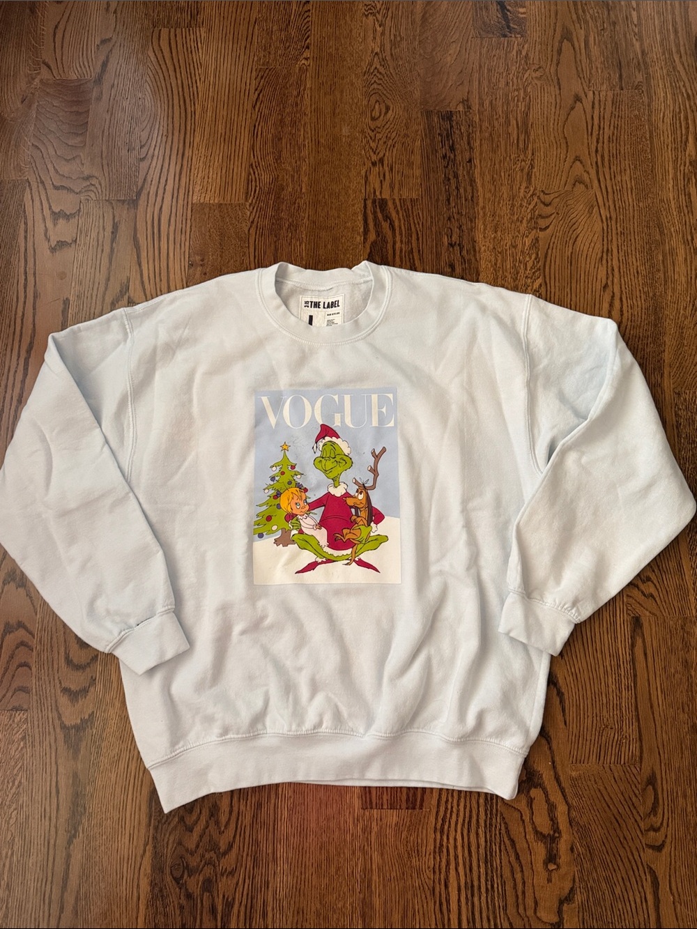 3:15 The Label  Christmas Vogue Grinch Graphic Sweatshirt large